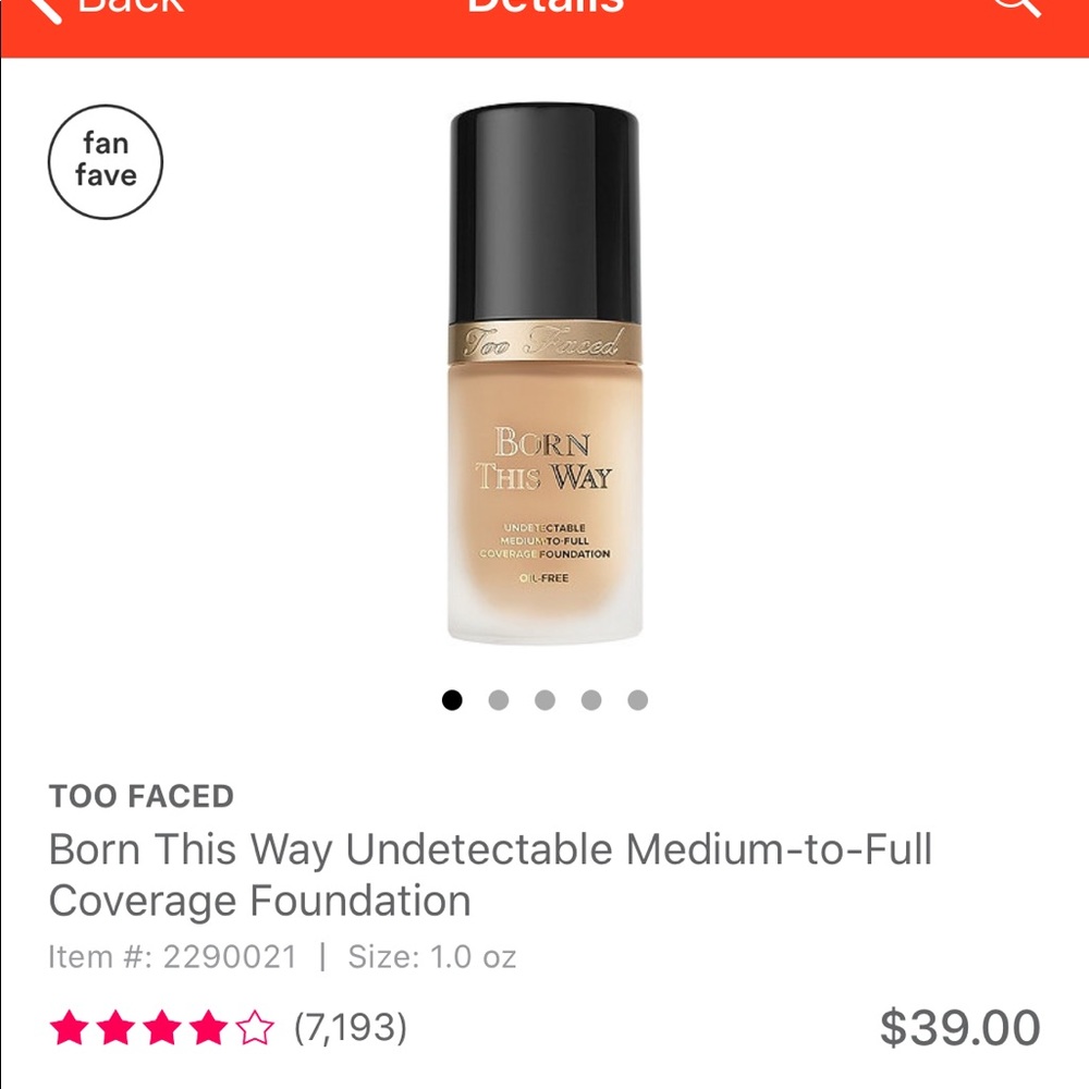 Too Faced Born This Way foundation (warm nude)